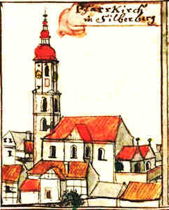 Pfarrkirch in Silberberg - Koci parafialny, widok oglny